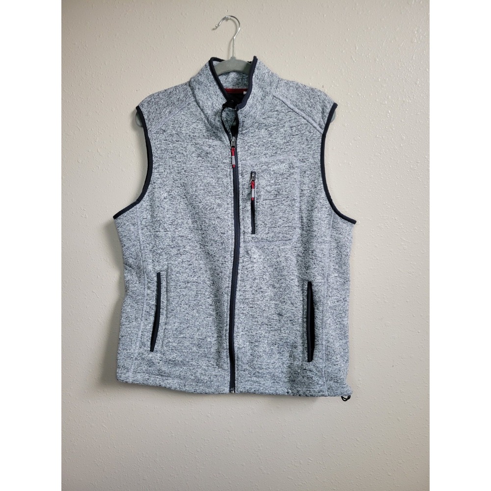 Orvis Mens Knit Vest‎ Heather Gray Zip Pockets Hiking Fishing Outdoors XL